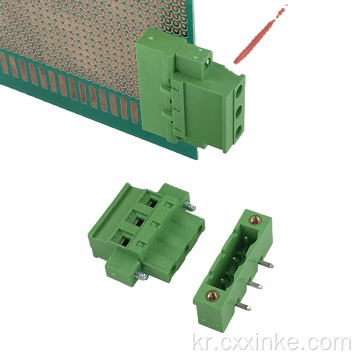 플랜지 플러그인 터미널 수컷 및 여성 커넥터 각도가있는 7.62mm 피치